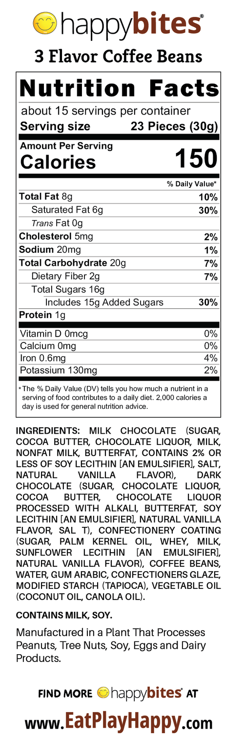 Happy Bites 3 Flavor Coffee Beans (16 oz)