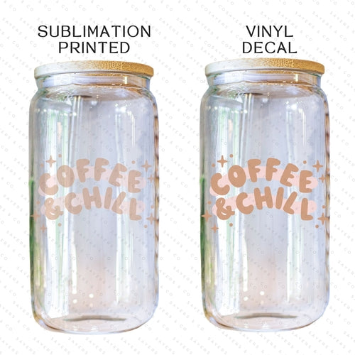 16oz Iced Coffee Glass Cup with Bamboo Lid & Straw #100189